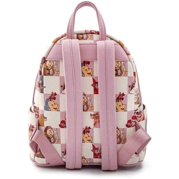 Loungefly Disney Princess Sidekicks Pink and White Checkered Mini Backpack - Picture 2 of 4